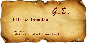 Gibicz Demeter névjegykártya